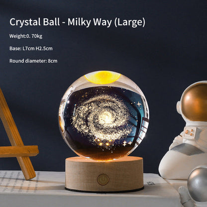 Creative Luminous Crystal Ball Galaxy Night Light Decoration 3D Laser