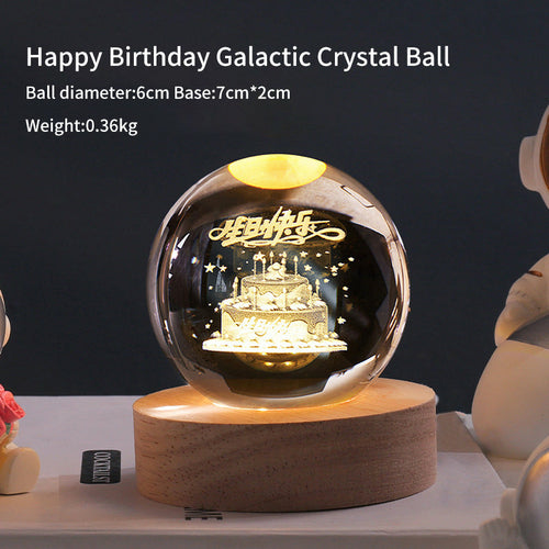 Creative Luminous Crystal Ball Galaxy Night Light Decoration 3D Laser