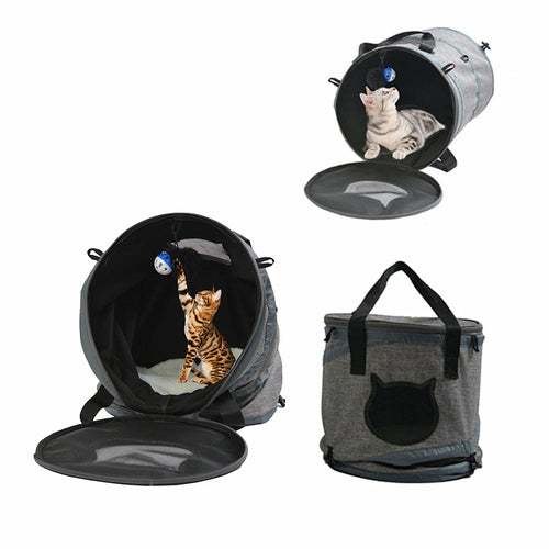 Multifunctional Cat Litter Foldable Pet Bag Cat Tunnel Kennel Four Sea