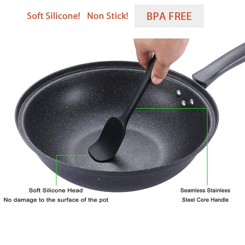 6 Pcs Spatula Sets BPA Free Silicone Scrapers Spoon Non-Stick Silica C