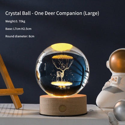 Creative Luminous Crystal Ball Galaxy Night Light Decoration 3D Laser