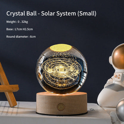 Creative Luminous Crystal Ball Galaxy Night Light Decoration 3D Laser