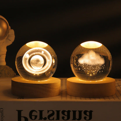 Creative Luminous Crystal Ball Galaxy Night Light Decoration 3D Laser