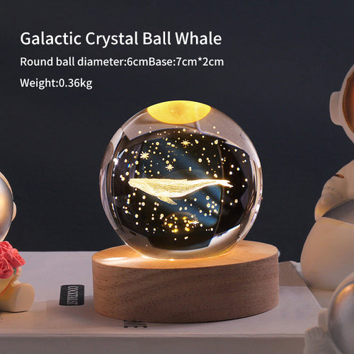 Creative Luminous Crystal Ball Galaxy Night Light Decoration 3D Laser