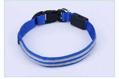 Pet Supplies LED Flash Dog Collar Nylon Translucent Double Fiber Mediu