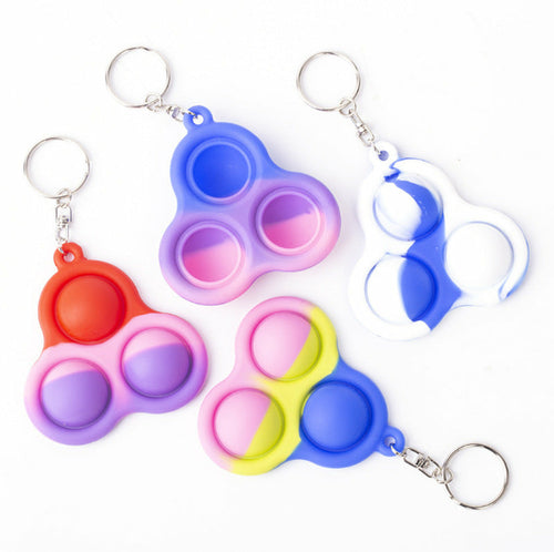 Three Finger Bubble Silicone Key Chain Decompression Toy