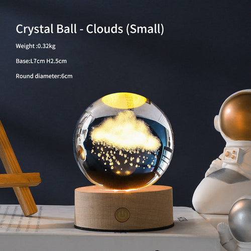 Creative Luminous Crystal Ball Galaxy Night Light Decoration 3D Laser