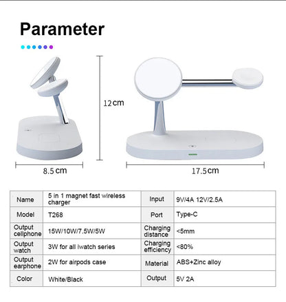 5-in-1 Magnetic Wireless Charging Stand (15W)