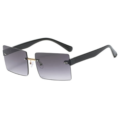 New Fashion Square Sunglasses Men And Women Rice Nail Frameless Sungla