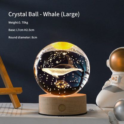 Creative Luminous Crystal Ball Galaxy Night Light Decoration 3D Laser