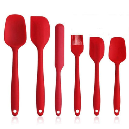 6 Pcs Spatula Sets BPA Free Silicone Scrapers Spoon Non-Stick Silica C