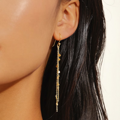 Dainty Threader Earrings, Long Chain Earrings, Gold Ear Threaders