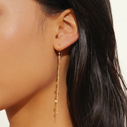 Dainty Threader Earrings, Long Chain Earrings, Gold Ear Threaders